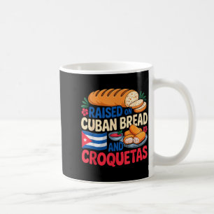 Caneca De Café Criado no Pão Cubano e Croquetas Bandeira de Cuba
