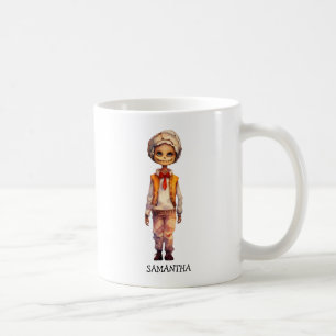 Caneca De Café Criança Adorável Zombie - Halloween Bonito