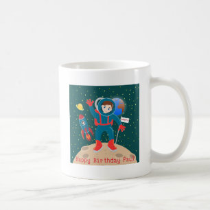 Caneca De Café Criança astronauta na festa de aniversário da lua