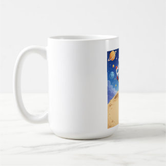 Caneca De Café Criança Astronauta Pronta para Explorar Caderno Es