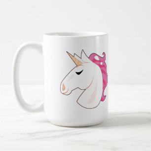 Caneca De Café Criança Branca de Cabelo Rosa Unicorn