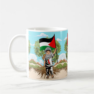 Caneca De Café Criança com a bandeira Keffiyeh Palestine