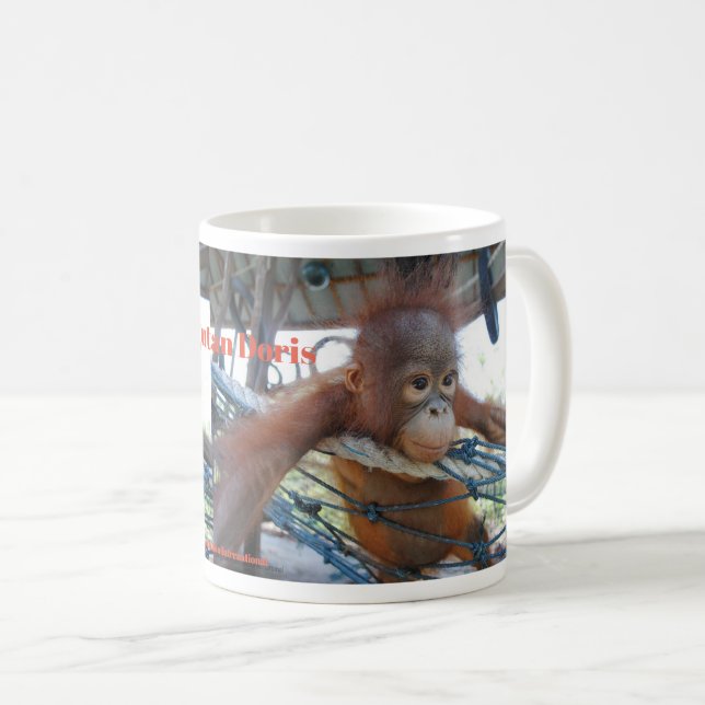 Caneca De Café Criança Doris do orangotango (Frente Esquerda)