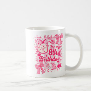 Caneca De Café Criança É Meu 8º Aniversário Coquette Estética 8 A