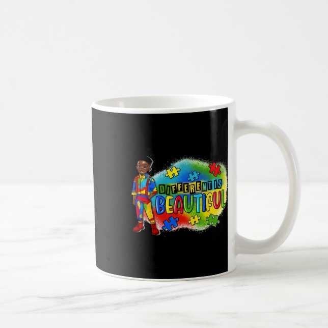 Caneca De Café Criança Negra Autismo Diferente É Belo Autismo Awa (Direita)
