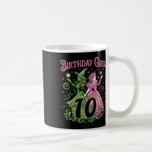 Caneca De Café Crianças 10º aniversário Bruxa rosa e verde 10 ano