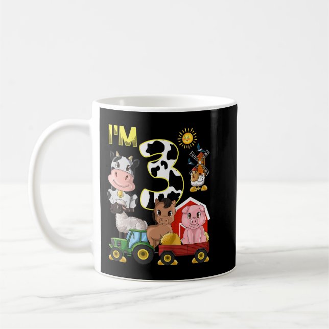 Caneca De Café Crianças Animais De Criação Trator aniversário de  (Esquerda)