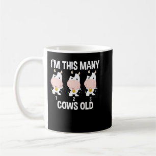 Caneca De Café Crianças aniversário de 3 anos Fazendas Cute Conta