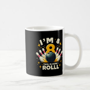 Caneca De Café Crianças Boliches Engraçadas Eu tenho 8 anos Assim