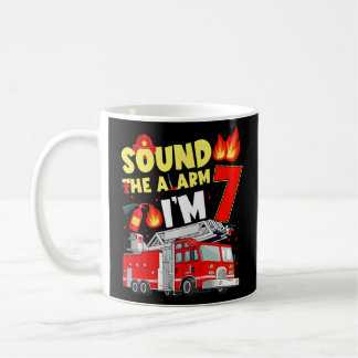 Caneca De Café Crianças Bombeiros 7 Birthday Boy Firefighter 7 Ye