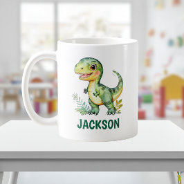 Caneca De Café Crianças Bonitas Canuta Personalizada Dinossauro
