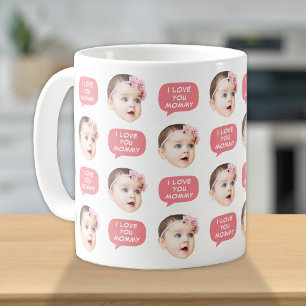 Caneca De Café Crianças Bonitas Enfrentam Foto Para Mamãe