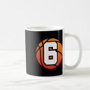 Caneca De Café Crianças Bysketbyll Aniversário 6 Número 6 Anos Me