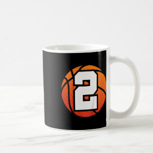 Caneca De Café Crianças Bysketbyll Aniversário Número 2 Para Dois