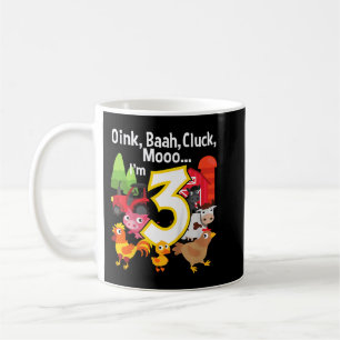 Caneca De Café Crianças de 3 anos, Festa de aniversário de Fazend