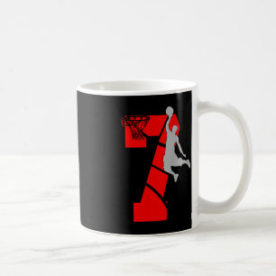 Caneca De Café Crianças de 7 anos 7 de basquete de basqueteTema d