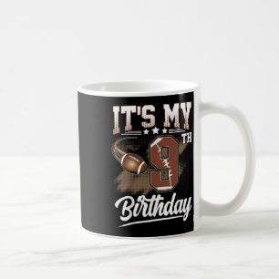Caneca De Café Crianças de 9 anos É o meu 9º aniversário de futeb
