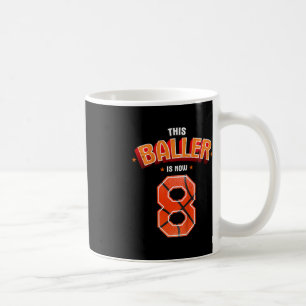 Caneca De Café Crianças De Basquete 8º Aniversário Este Chamador 