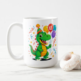 Caneca De Café Crianças de Dino de aniversário de lindos personal