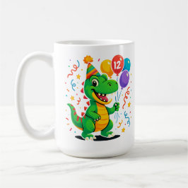 Caneca De Café Crianças de Dino de aniversário de lindos personal