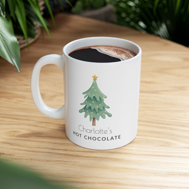 Caneca De Café Crianças de Nomes Personalizados da Árvore de Féri (Cute Personalized Christmas Tree 11oz Coffee Mug)