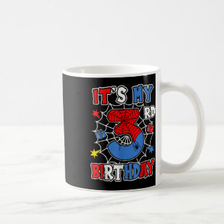 Caneca De Café Crianças É Meu 3º Aniversário Tema de Aranha Festa