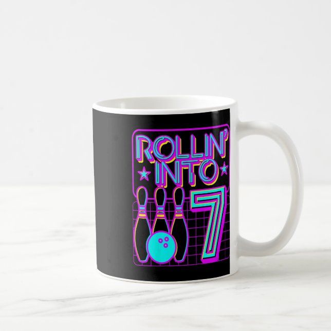 Caneca De Café Crianças Enrolando Em 7 Boliche de Bowler 7 de Ani (Direita)