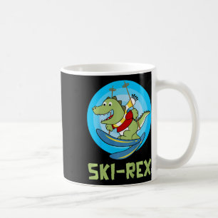 Caneca De Café Crianças Esquiando Ski-rex Dino Engraçado Infantil