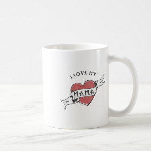 Caneca De Café Crianças Eu Amo Meu Dia de as mães De Tatuagem Car