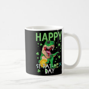 Caneca De Café Crianças Feliz Dia de São Patrício T-rex Dinossaur