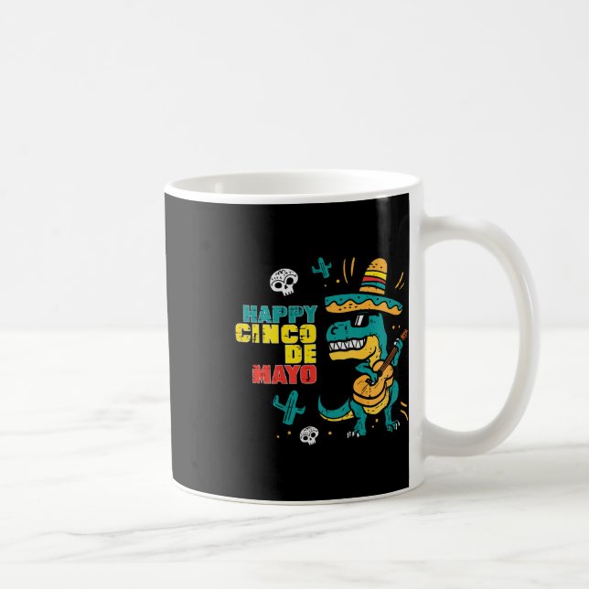 Caneca De Café Crianças Felizes Cinco De Maio Dino Trex Cinco De  (Direita)