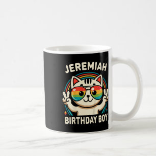 Caneca De Café Crianças: Jeremiah Birthday Boy Cat