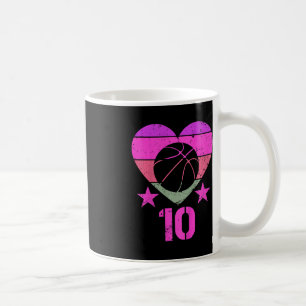 Caneca De Café Crianças Jogando Basquete No Aniversário De 10 Ano