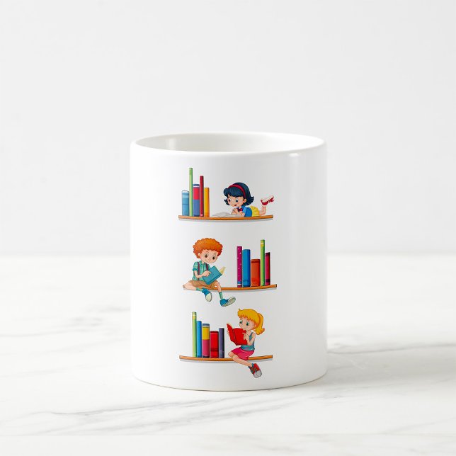 Caneca De Café Crianças Lendo Livros (Criador carregado)