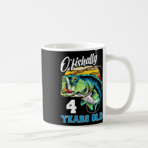 Caneca De Café Crianças Ofishally 4 Anos Pescador 4º Aniversário