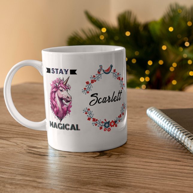 Caneca De Café Crianças Personalizadas do Unicórn - Presente Perm (Criador carregado)