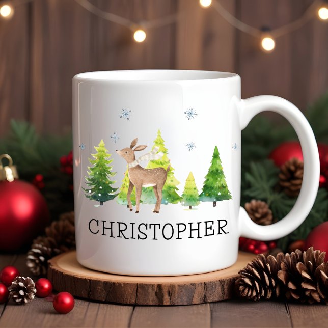 Caneca De Café Crianças Personalizadas, Fita de Natal, Bonita Can (Criador carregado)