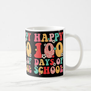 Caneca De Café Crianças Retro Groovy 100 Dias Feliz 100º Dia da E