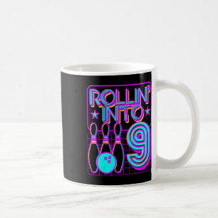 Caneca De Café Crianças Rolando Em 9 Boliches Retro Bowler 9º Nas