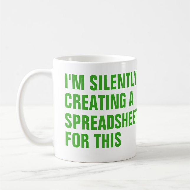 Caneca De Café Criando silenciosamente uma planilha para isso (Esquerda)