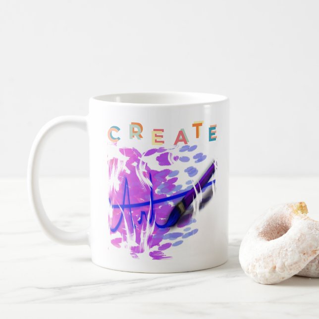Caneca De Café "Criar arte" (Com Donut)