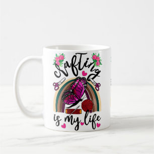 Caneca De Café Criar É Minha Vida Artesãos Quilting Costura Tricô