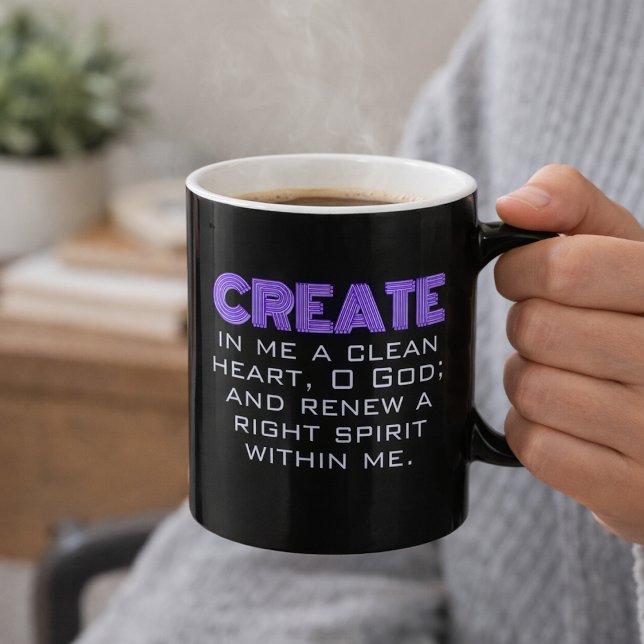 Caneca De Café Criar Em Mim Um Puro Roxo Neonormático (Criador carregado)