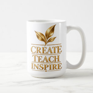 Caneca De Café Criar Ensinar Inspirar - Presente para Professores