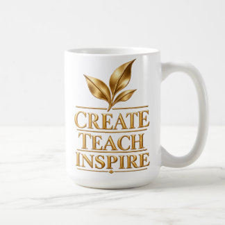 Caneca De Café Criar Ensinar Inspirar - Presente para Professores