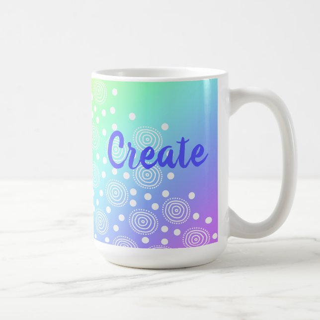 Caneca De Café Criar Mug de Café Gradiente do Arco-Íris (Direita)