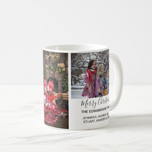 Caneca De Café Criar seu próprio Natal da colagem da foto de (Frente Esquerda)