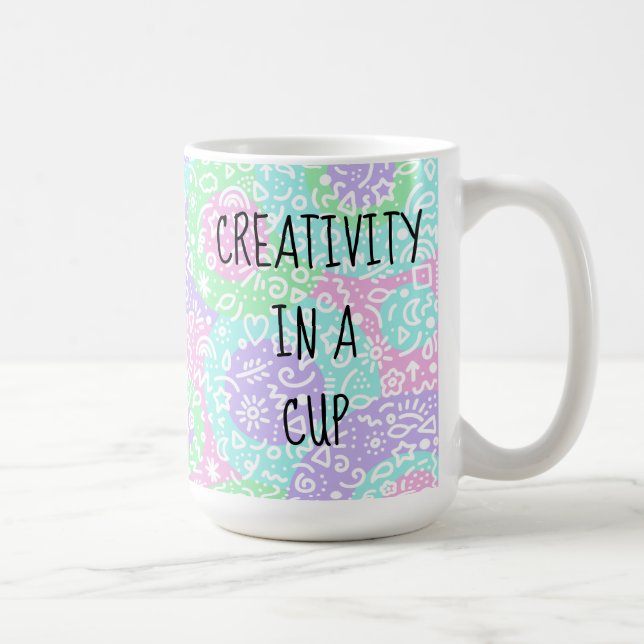 Caneca De Café Criatividade em copa Doodles Coffee Mug (Direita)