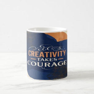 Caneca De Café Criatividade Requer Coragem