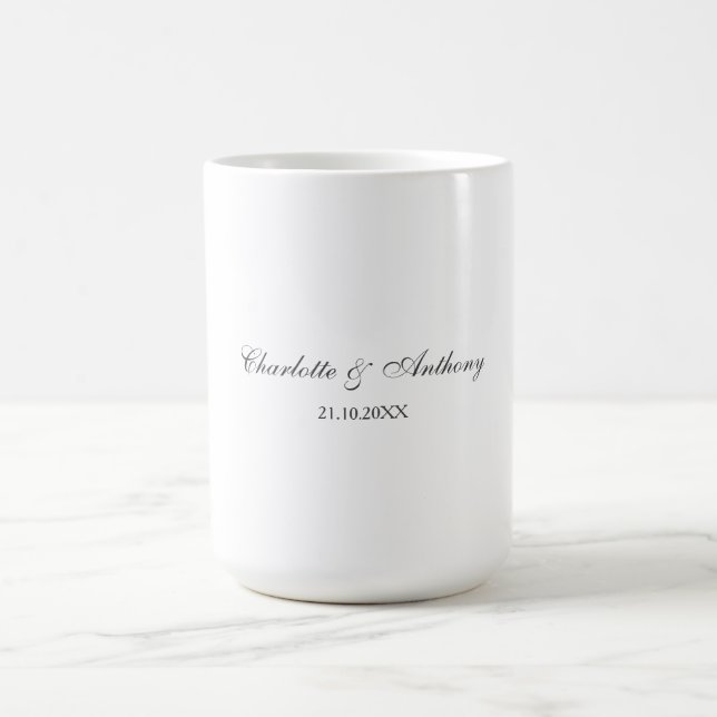 Caneca De Café Criativo Moderno Elegante de Casamento (Centro)